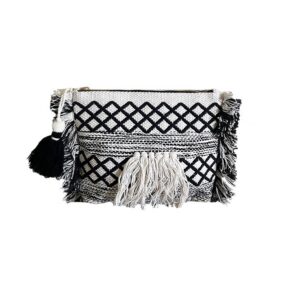 Checkered Fringe Bag