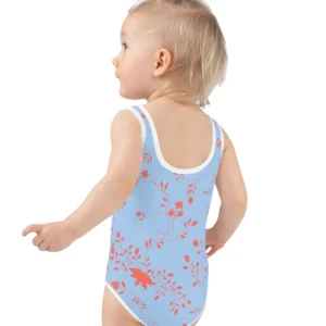 wild clematis one-piece little girls swimsuit in peri