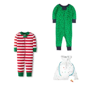 Gift Set: Two Baby Rompers with a Reusable Fabric Gift Bag